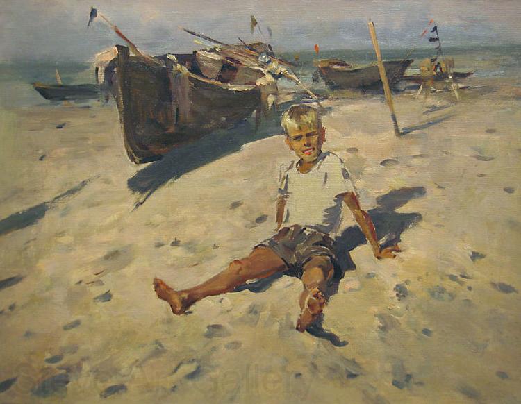 unknow artist Russov-Lev-Boy-and-Sea-rus13bw France oil painting art